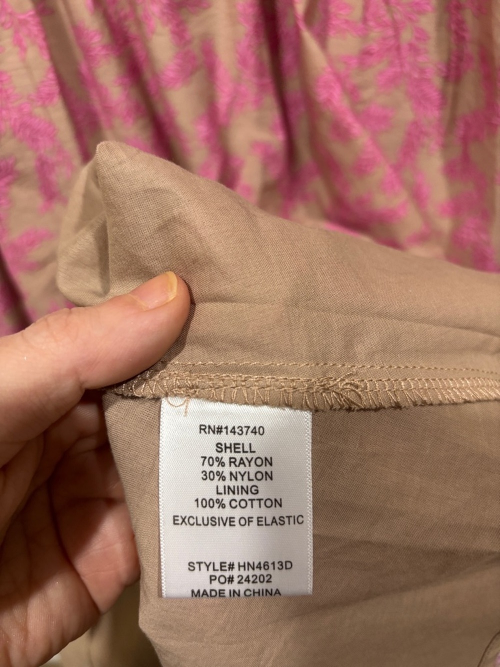 NWT Tuckernuck Hyacinth House Tan & Pink Vines Bennett Maxi Dress Size X-Large - Picture 14 of 15